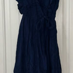 Hummingbird  Midnight Blue Ruffle Midi Dress Photo 0