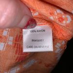 North Crest  orange patterned v-neck sleeveless lightweight blouse Photo 7
