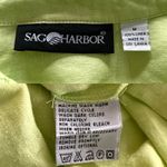 Sag Harbor  Oversized Linen Button Down Shirt M Spring Green Chartreuse Photo 7