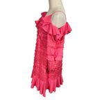 Alexis  Calypso Ruffled Embroidered Fringe Party Dress in Rouge Photo 7