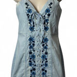 36.5 Floral Embroidered Lace Up‎ Mini Dress Photo 0