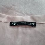 ZARA  Pink Satin Effect Crop Top Button Up Blouse Women’s Small Photo 3