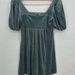 Vylette Womens Blue Velvet Mini Dress Size M Holiday Babydoll Puff Whimsigoth Size M Photo 0
