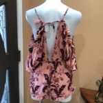 Topshop  pink floral cold shoulder romper Photo 6