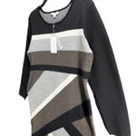 Katherine Barclay Dress Womens Large Knit Sweater Geometric Striped Career NWT Photo 1