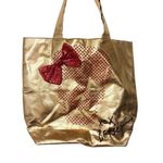 Betsey Johnson  Rose Gold Fuchsia Skeleton Bag Tote Purse Photo 0