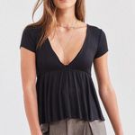 Urban Outfitters UO Clementine Plunging Babydoll Top Photo 0