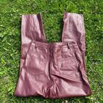 Hit Your Mark Burgundy Vegan Leather Straight Leg Pants Red Photo 4