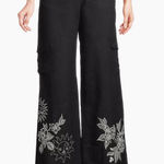 Johnny Was Addison Embroidered Wide-Leg Linen Pants. MSRP $248 Photo 0