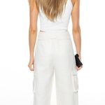 Torn By Ronny Kobo Ivory Wide Leg Cargo Pants Photo 1
