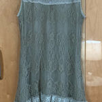 Sage Green Gray Lace Dress Boudoir Nighttime VTG Medium London Boutique Photo 0
