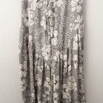 CES FEMME | Gray Charcoal White Floral Wide Leg Ruffle Pants Boho | Size Small Photo 4