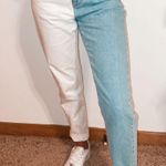 Adika blue and white block  mom jeans Photo 0