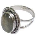 Sterling Silver 925  Labradorite Cable Style Frame Oval Shape Ring Sz 7.5 Photo 3