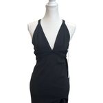 Jay Godfrey  Womens Gown Deep V-neck Cut out Back Maxi Black Size 00 New Photo 1
