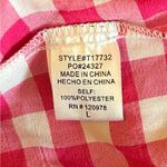 Entro  Women’s Size Large Pink & White Gingham Babydoll Top with Square Neck Photo 4
