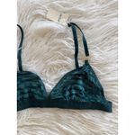 Aerie Velvet Stripe Triangle Bralette Green Size Small Photo 3