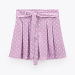 ZARA NWT  High Waisted‎ Lavender Pleated Shorts Size Small Photo 0