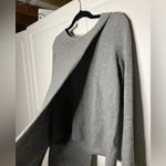 100% Cashmere Faux Wrap Sweater Gray Photo 3