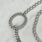 Silver Tone Open Circle Hoop Metal Chain Link Belt Y2K Festival ✨ Photo 5