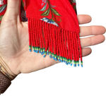 Farm Rio New Sweet Bloom Bouquet Linen Blend Minidress Red Beaded Belt Medium Photo 10