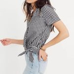 Madewell Size XS J.Crew Short Sleeve True Wrap Blouse Top Gingham Check Photo 4