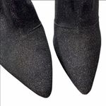 Brash  9 Booties Black Glitter Pointed Toe Pull On Sock Boots Stiletto Heel Spicy Photo 8