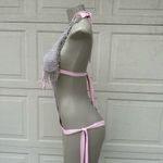 venus vacation diamond tassels swimwear sexy bikini set bling stones rhinest Pink Photo 5