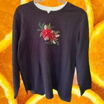 White Stag GRANDMA Chic Sequin Poinsettia Heavy Shirt Size‎ Large Photo 0