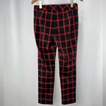 Trina Turk Plaid Montebello Ankle Trouser Pant in Black Red Size 2 Photo 6