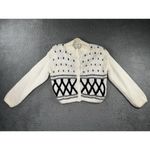 Vintage Jamie Scott Cardigan Sweater Women Medium Hand Knitted Geometric 80s 90s Photo 1