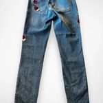 MAVI Adriana Skinny Ankle Jeans Mid Rise With Floral Embroidery Size 25 | EUC Blue Photo 6