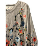 Anthropologie Sundry Floral Embroidered Crew Neck Pullover Sweater Size 1 Small Photo 3