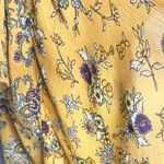 Patrons of Peace  Mustard Yellow Boho Floral Kimono Shawl Cover-Up Top Size Small Photo 4