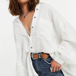 We The Free  gauzy white slouchy oversized shirt Photo 0