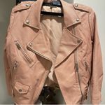 Rebecca Minkoff Wes Perforated Lambskin Leather Moto Jacket Blush Photo 1
