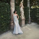 Mac Duggal NEW  Embroidered Applique Feathered One Shoulder Trumpet Gown Size 16 Photo 2