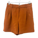 Aritzia Wilfred Pleated Shorts Rust Sz 6 Photo 0
