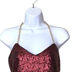 Silvergate Sequins Mini Party Dress Burgundy Short Red Size L Photo 3