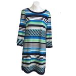 Vince Camuto Striped Geometric Sheath Dress Blue Size 6 Photo 9