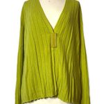 Lafayette 148  cashmere ribbed magnet close cardigan sweater green sz L Photo 2