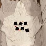 13DE MARZO PARIS WOMENS White Hoodie with Graphic Prints Size L Photo 0