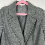 CAbi Blazer Colar Ribbed Grey Women’s 3 Buttoned, 2 Buttoned Front Pockets Photo 1