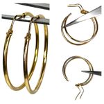 18KT 750 SOLID YELLOW GOLD HOOP EARRINGS Photo 9