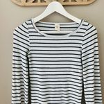 Free People  Striped Bell Sleeve Top Black/White Sz XS Photo 1