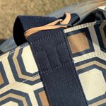 Tory Burch Geometric Block Print Canvas w/ logo charm tote bag Photo 13