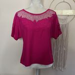 made in Hawaii floral embroidered mesh top Photo 1