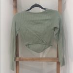 ZARA  Green Asymmetrical Ribbed Bodysuit Photo 2