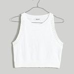 Madewell Crochet-Trim Crop Sweater Tank in Lighthouse White Size S NWT Photo 9