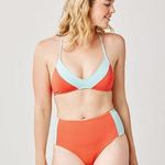 Carve Designs Erin Sunset Seaglass Colorblock High Waist Bikini Swim Bottoms XL Photo 0